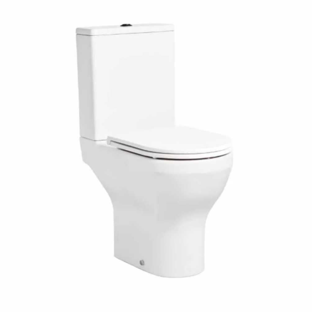 Product cut out image of the Tavistock Micra Evo Close Coupled Open Back Comfort Height Toilet